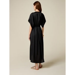 Oltre - Vestito lungo in raso - Nero