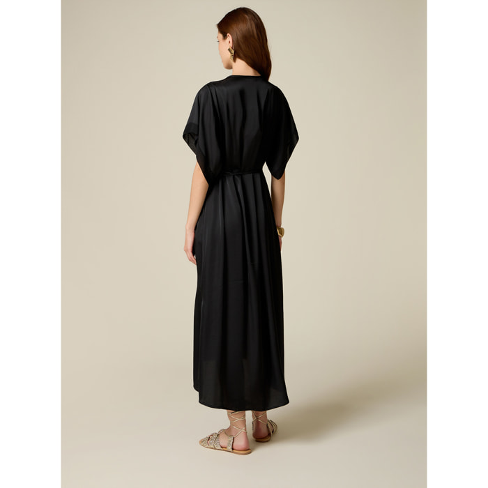 Oltre - Vestito lungo in raso - Nero
