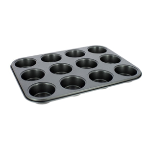 Plaque à 12 muffins en acier carbone AMANDINE