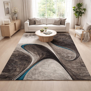 Tapis moderne Tavo avec motif de gouttes d'eau