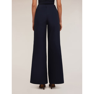 Motivi - Pantaloni palazzo in cotone - Blu