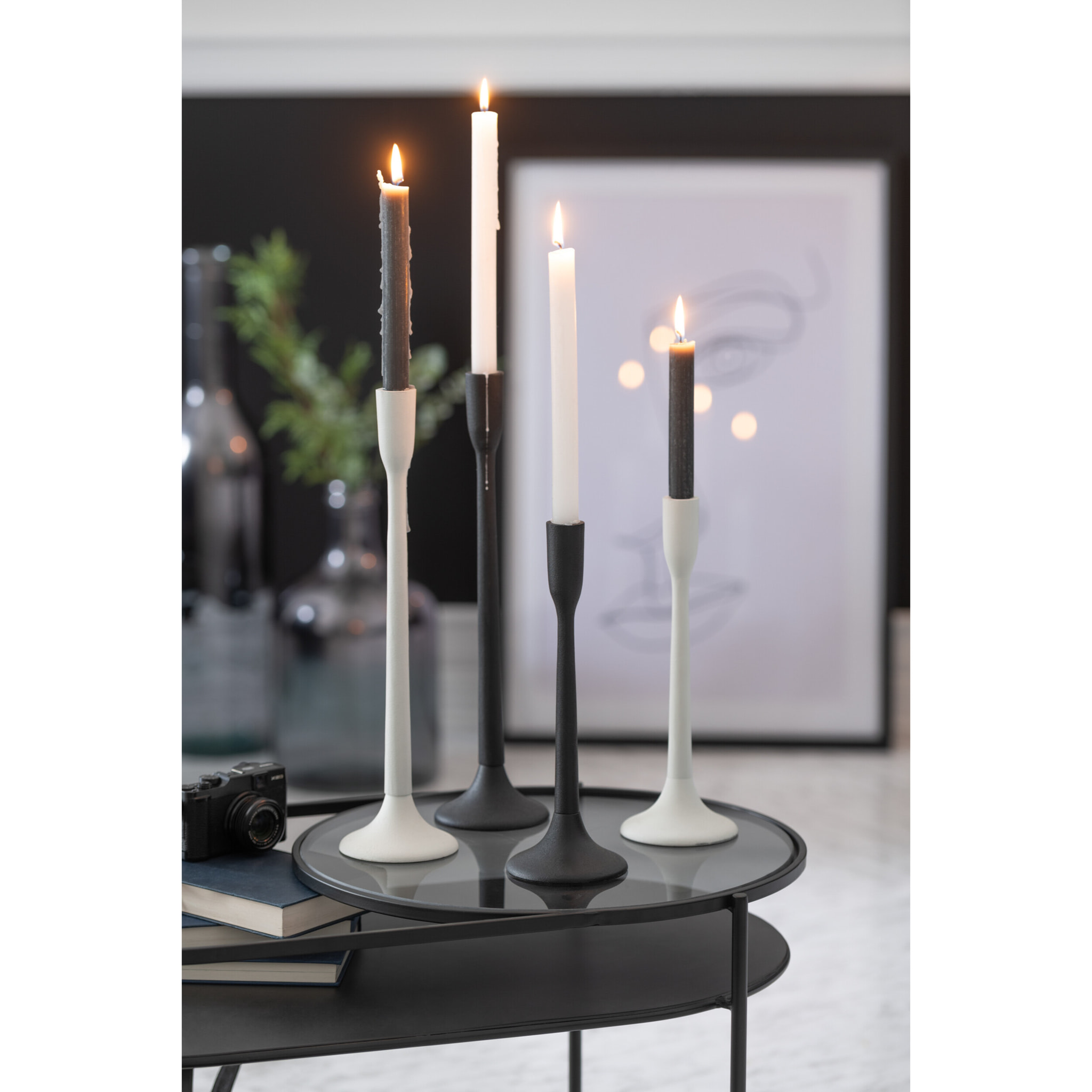 J-Line chandelier - métal - mat blanc - small