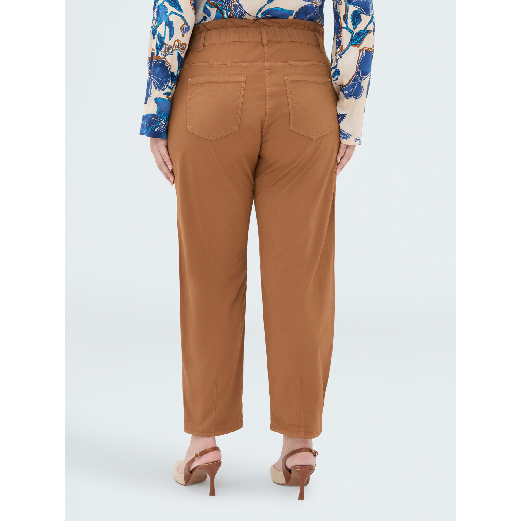 Fiorella Rubino - Pantaloni Balloon in misto cotone - Marrone