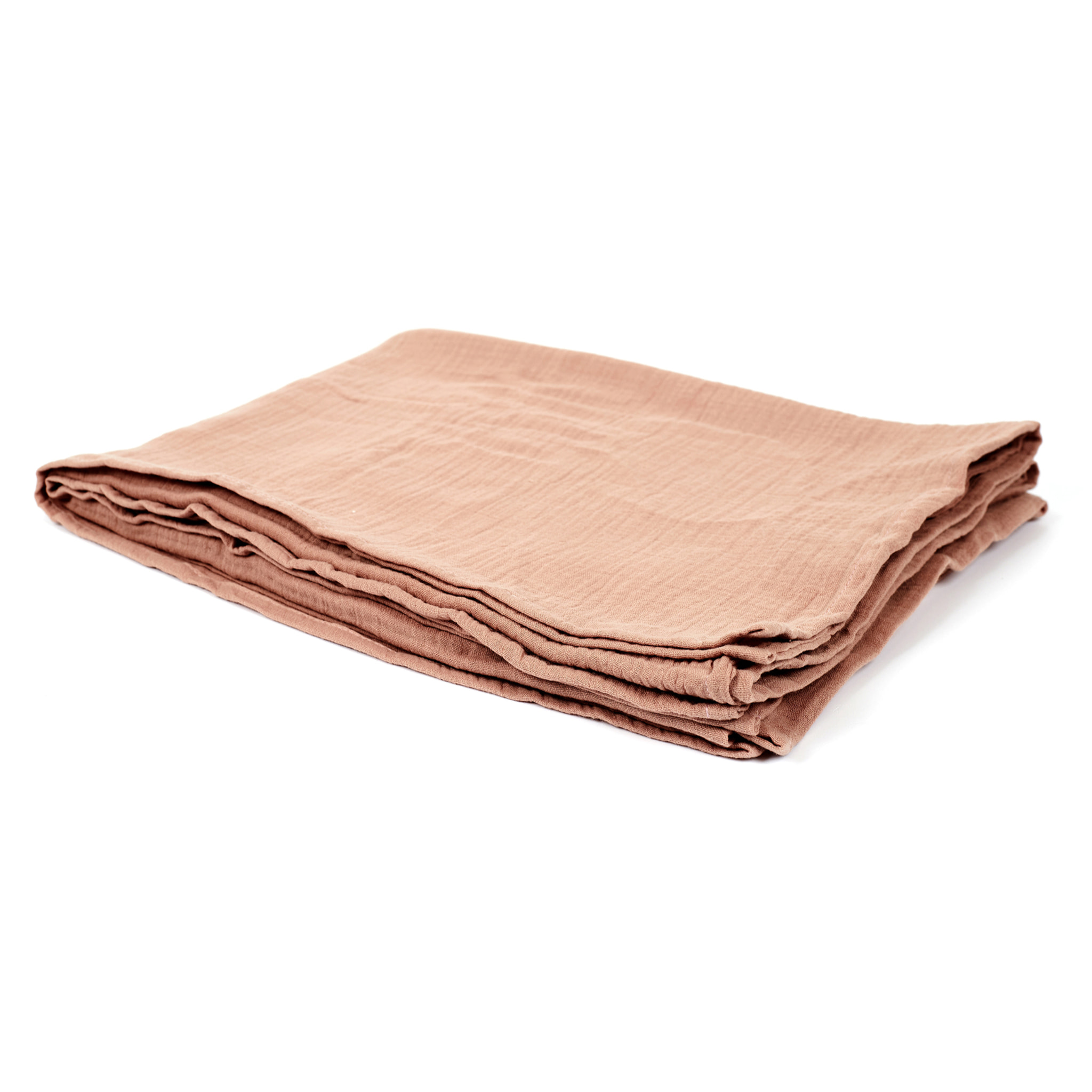 Plaid - HOME DECO FACTORY - Litchi - Gaze de coton - Rose