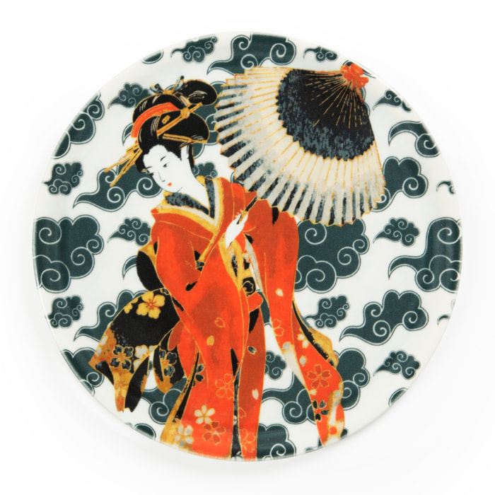 Set 6 Piatti Pizza Excelsa – Kimono, Porcellana Multicolore