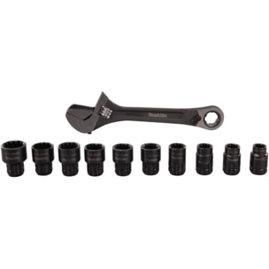 Clé à molette multifonction + 10 douilles - MAKITA - B-65458