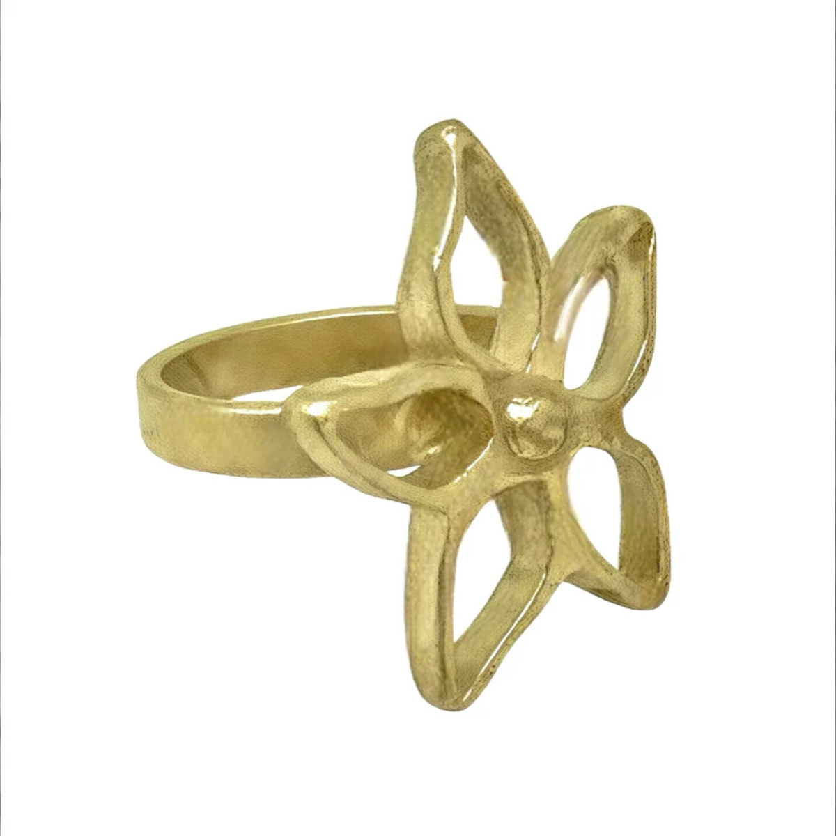 Anillo Irregular Blom dorado chapado latón