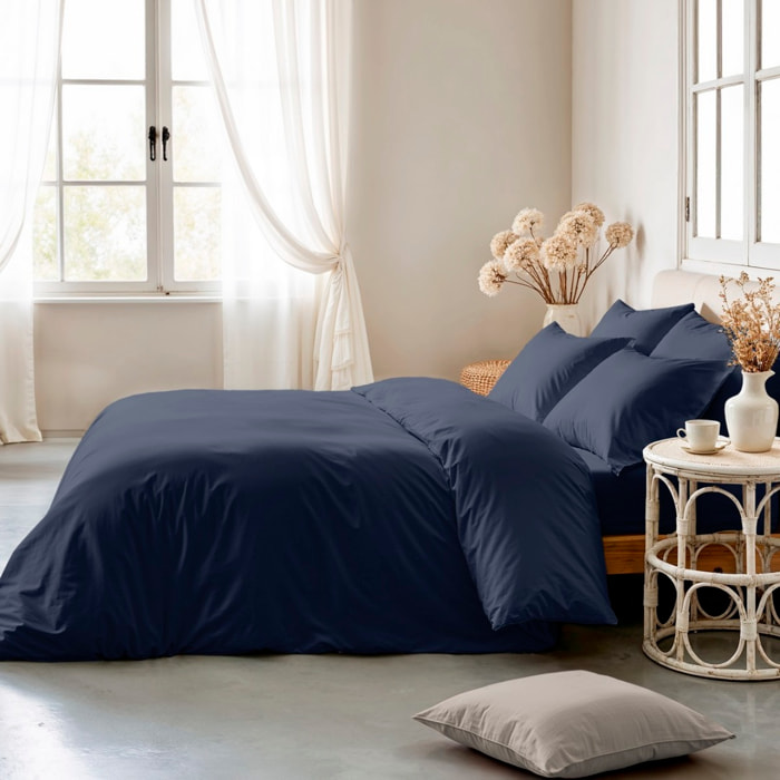 Housse de couette unie marine