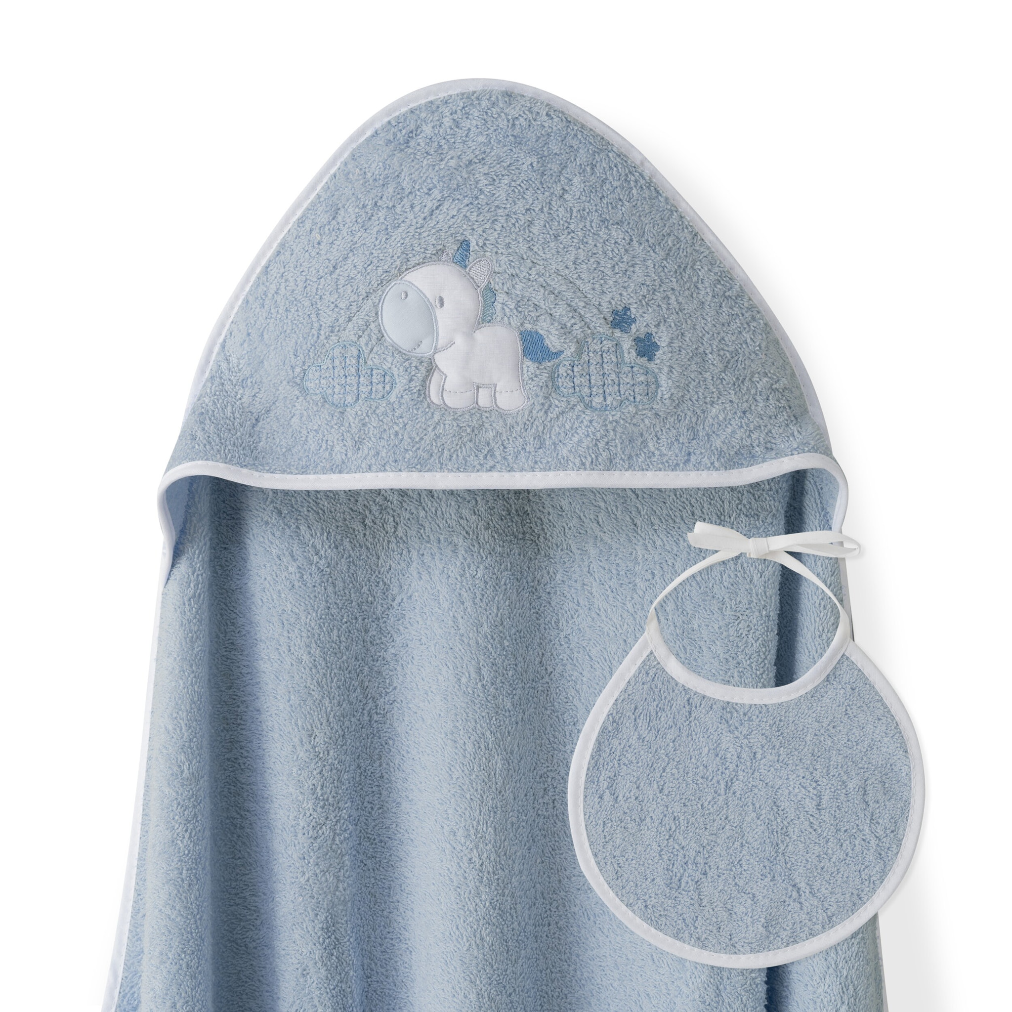 Set Capa de Baño Unicornio Nubes con Babero