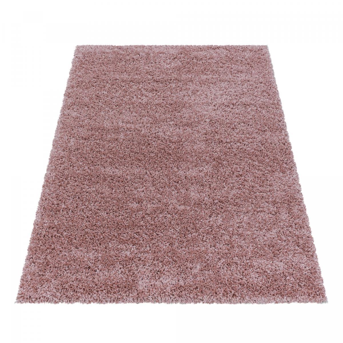 Tapis poils longs shaggy tissé motif uni RIBI