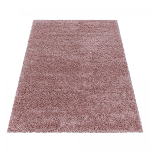 Tapis poils longs shaggy tissé motif uni RIBI