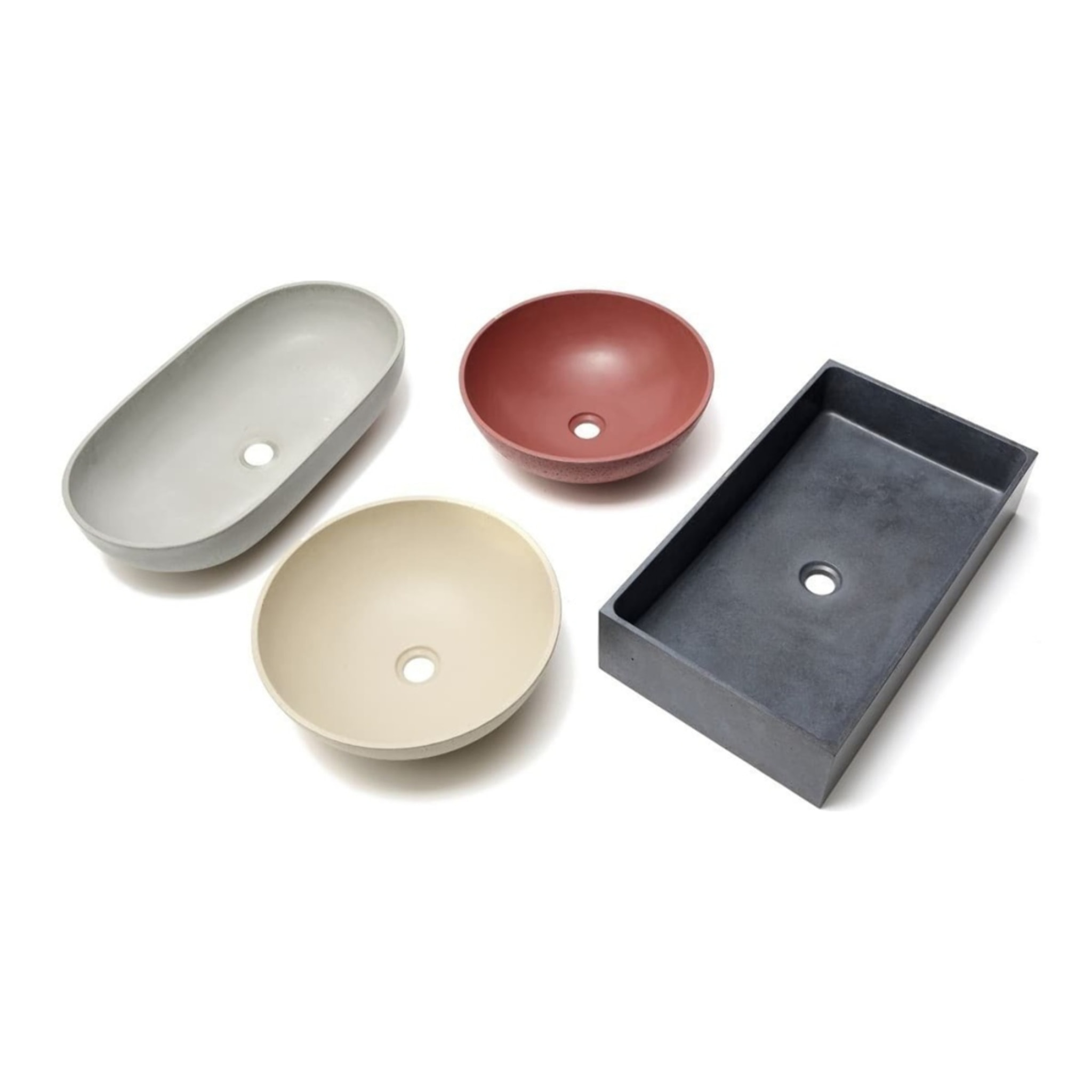 SAT Cemento lavabo 42x42 cm sable mat sans trou pour mélangeur, sans trop-plein CEM4242P