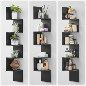 Scaffale Angolare Loft Nero a 5 Livelli