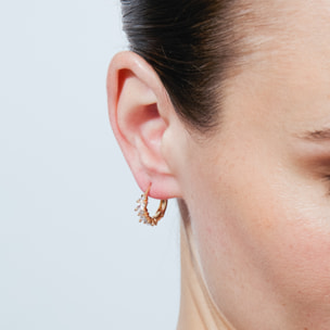 Pendientes Bao acabado oro rosa 18k