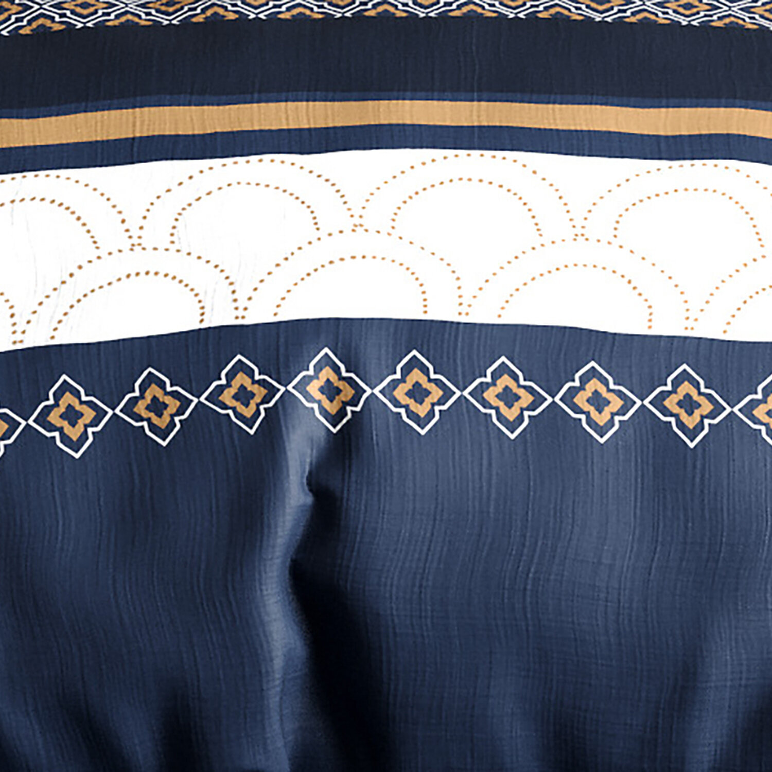 Parure housse de couette imprimé 100% coton - kalypso - bleu