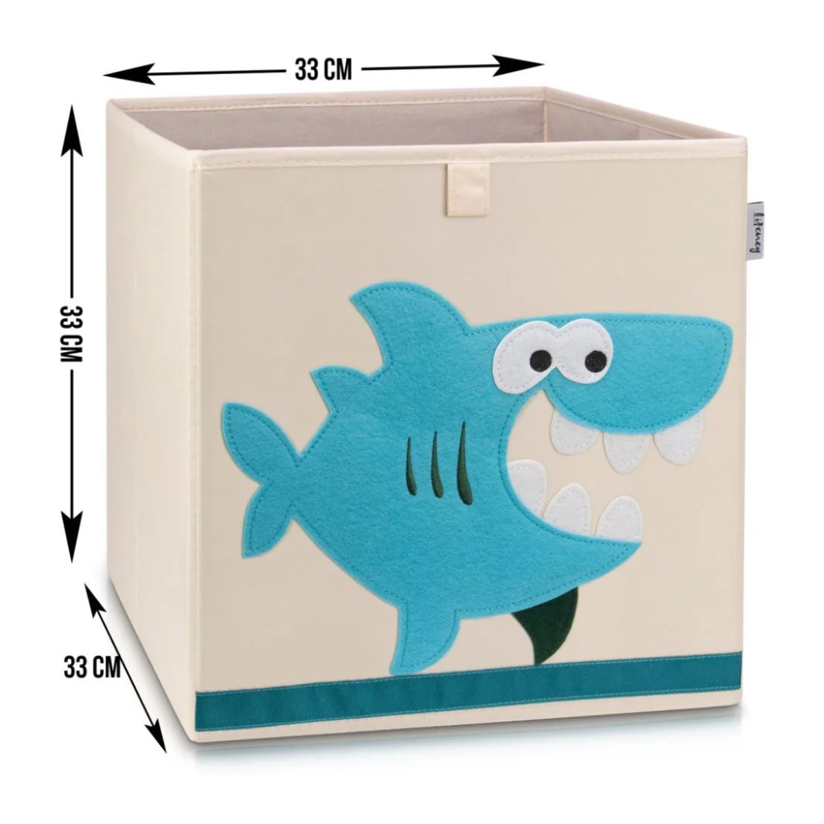 Boîte de rangement en tissu pour enfant "requin" sur fond clair, compatible Ikea Kallax Lifeney