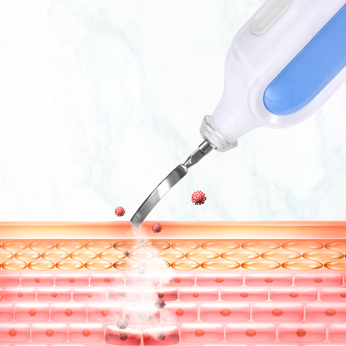 Instrumento de belleza con 3 niveles de vibración para la limpieza de poros.