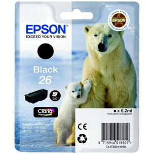 Cartouche d'encre EPSON Originale T260 Noire Photo Série Ours Polaire - C13T26014010