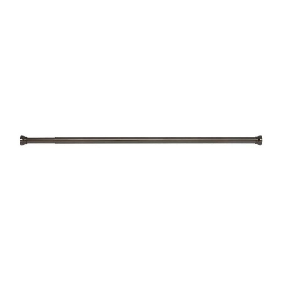 Barre tringle pour rideau de douche ou baignoire extensible sans perçage en Alu KRETA 125-220cm Noir Titan Spirella