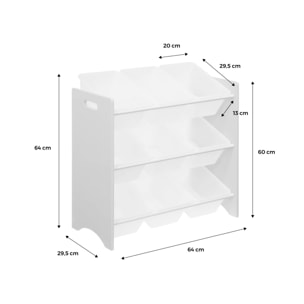 Lot de 2 meubles de rangement pour enfant vert céladon. 18 casiers. 64x29.5x60cm