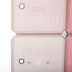 Casiers de rangement enfant "Penderie" rose 65x125cm