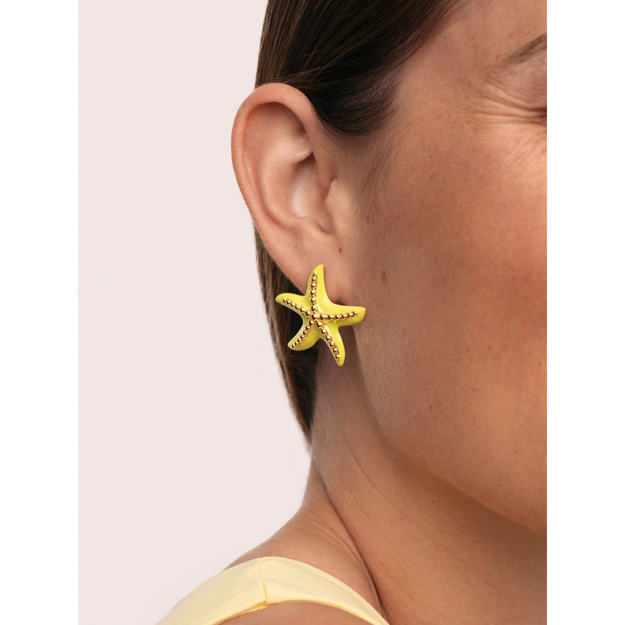 Pendientes Starfish Enamel Colors Baño Oro