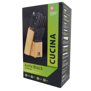 Cucina - Bloc 15 couteaux de cuisine