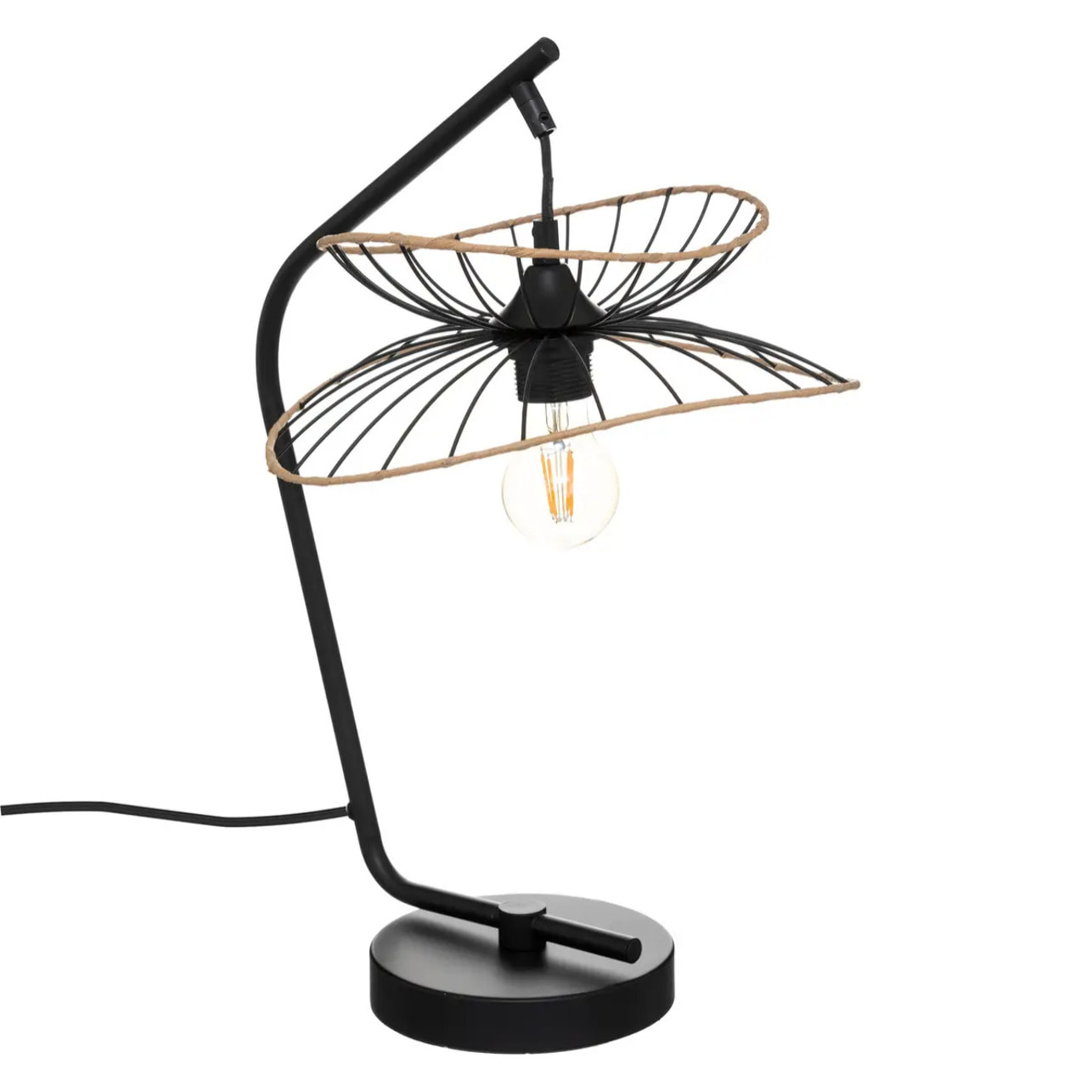 Lampe à poser "Alara" - métal et silicone - noir - H50 cm