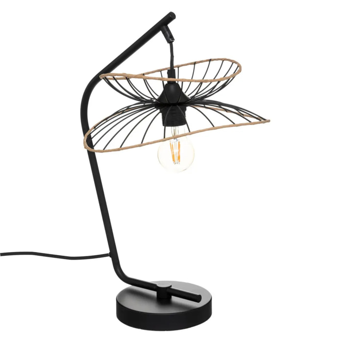 Lampe à poser "Alara" - métal et silicone - noir - H50 cm
