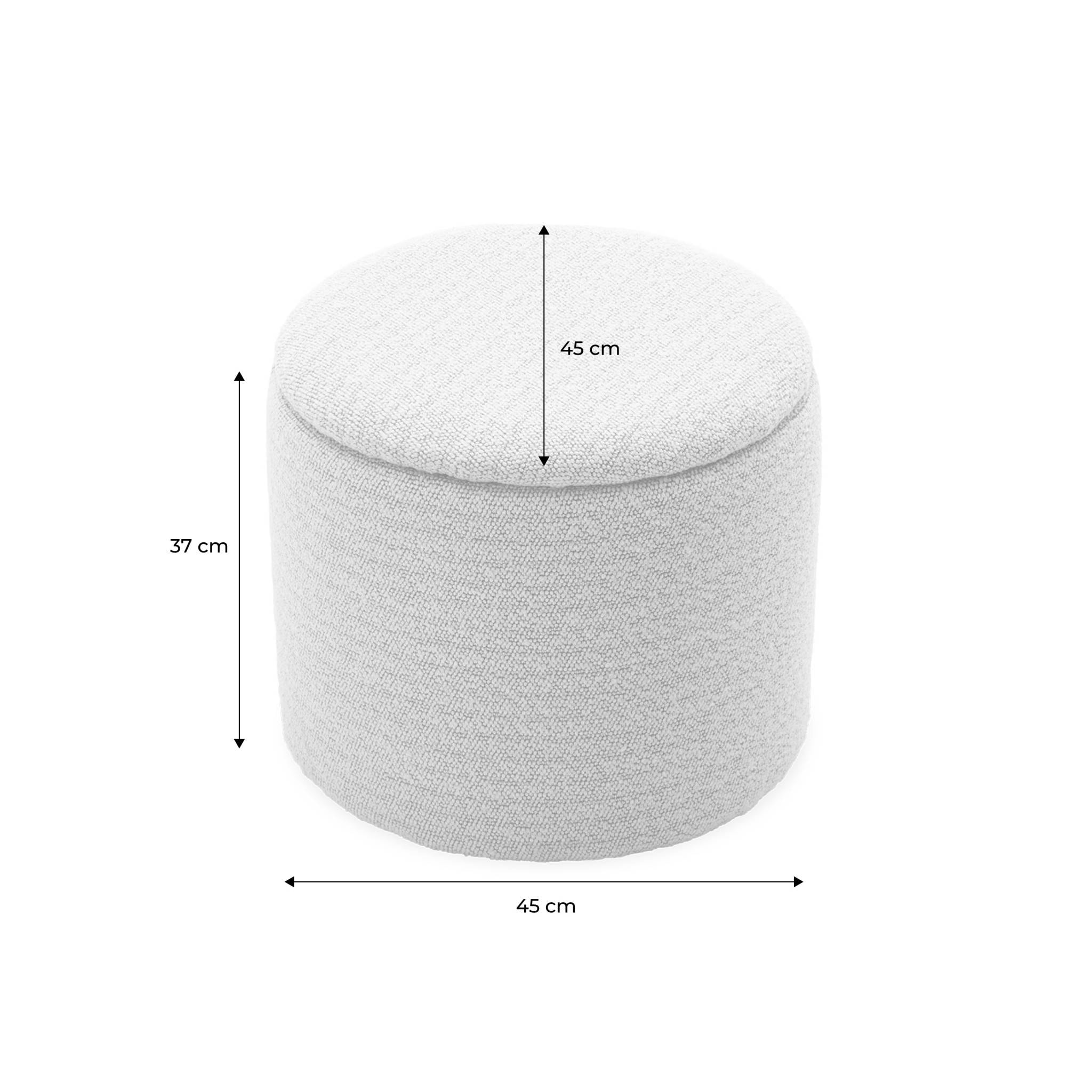 Pouf blanc en tissu avec rangement pour coussins ou plaids