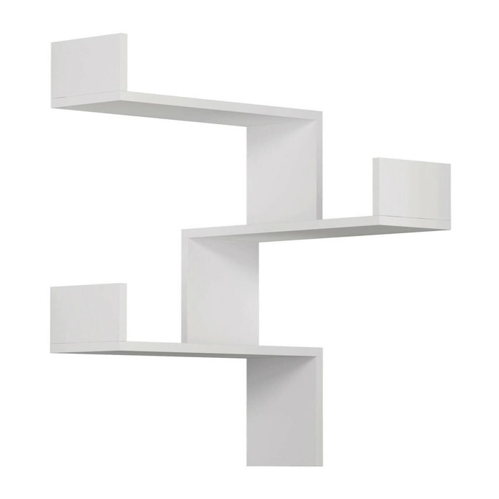 Mensola Edna, Scaffale, Ripiano a muro, Scaffalatura multiuso, 60x60h90 cm, Bianco