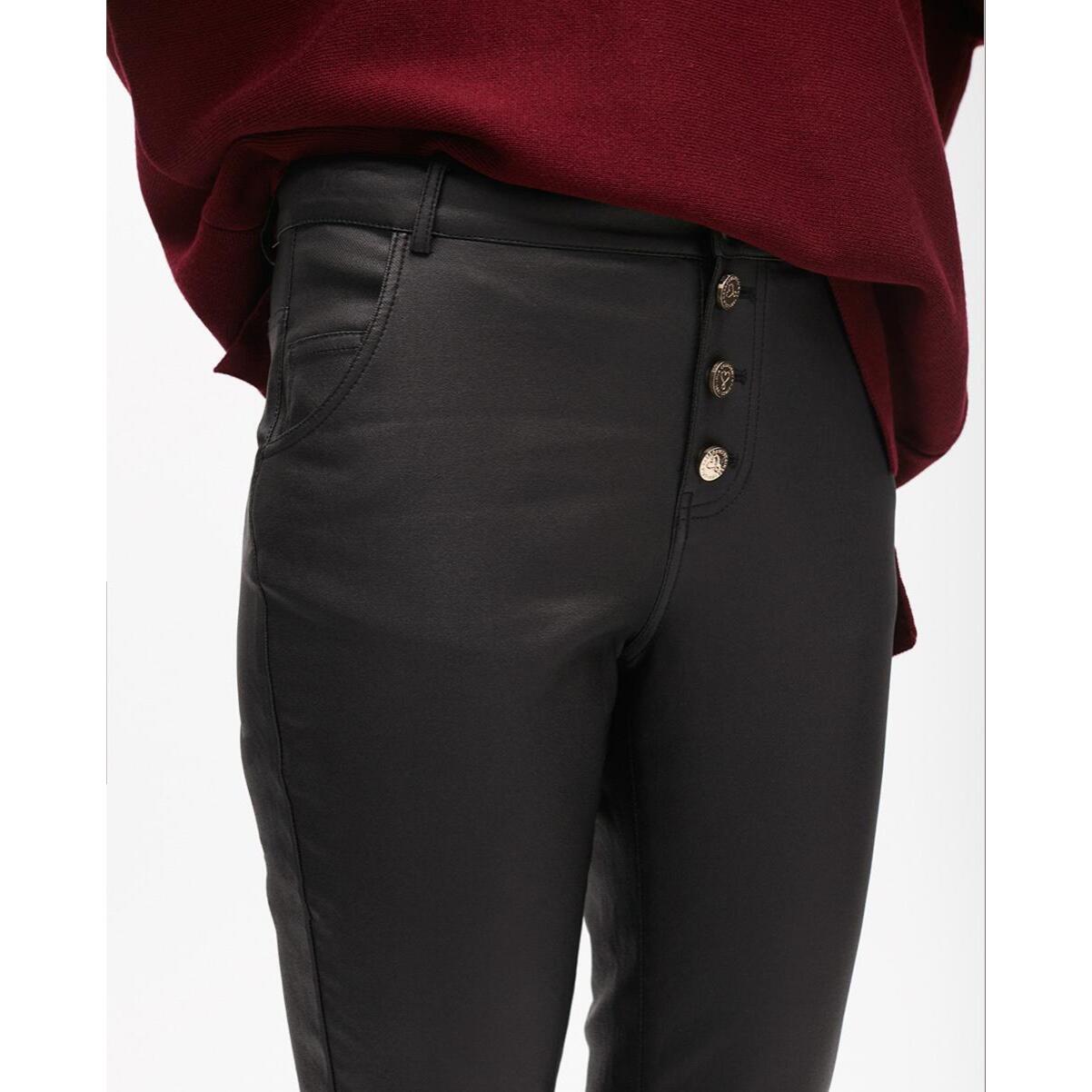 Pantaloni cerati svasati beige