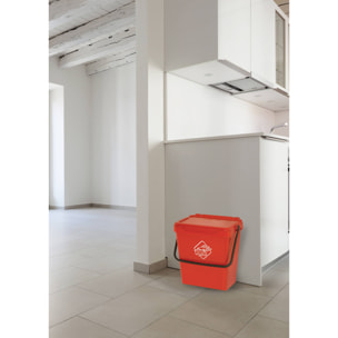 Pattumiera Fosca, Cestino portarifiuti, Bidone per raccolta differenziata, Cestino spazzatura, 100% Made in Italy, 40x31h39 cm, Rosso