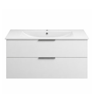 Meuble de salle de bain 120 cm Olena blanc brillant