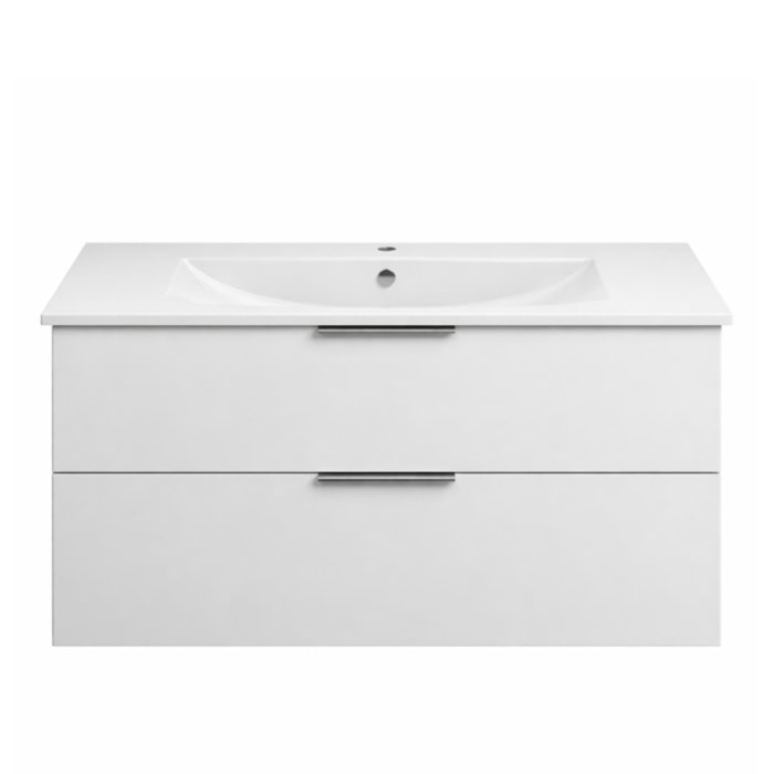 Meuble de salle de bain 120 cm Olena blanc brillant