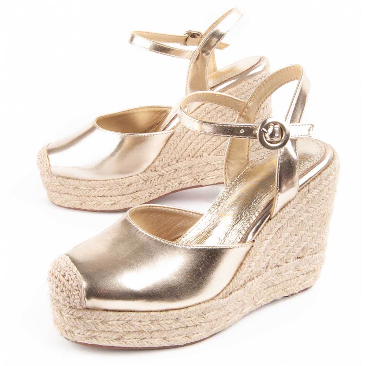 Alpargata De Cuña - Dorado - Altura: 9 Cm