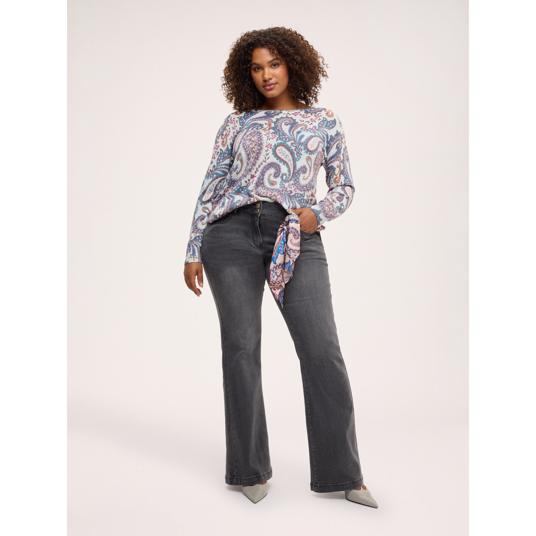 Fiorella Rubino - Jeans Flare con pañuelo - Gris