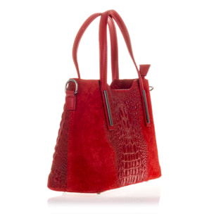 Fiesole Bolso tote Mujer.Piel auténtica Gamuza Grabado Cocodrilo