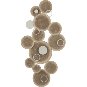 J-Line Decoration Murale Cercles Metal Marron/Blanc