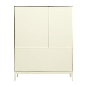 Buffet haut beige laqué mat 2 portes 1 tiroir L90 cm GRAY