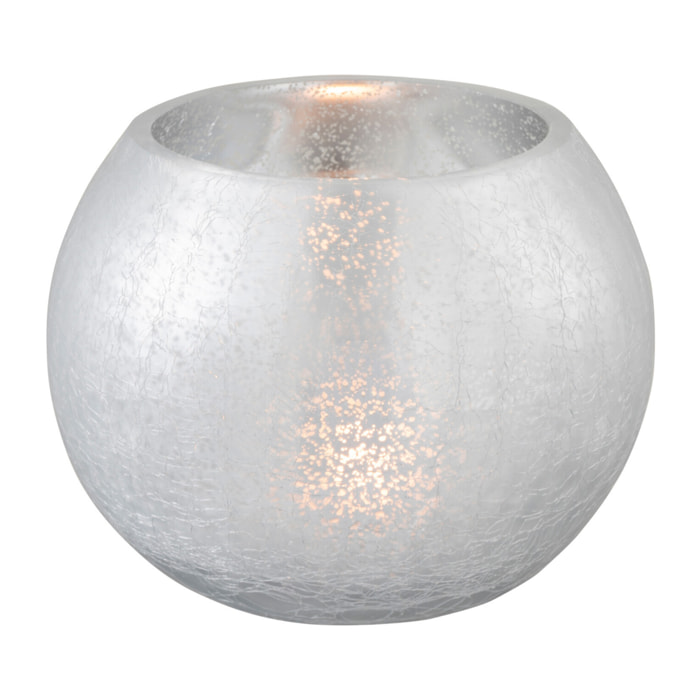 J-Line photophore Boule Craquele - verre - argent - medium