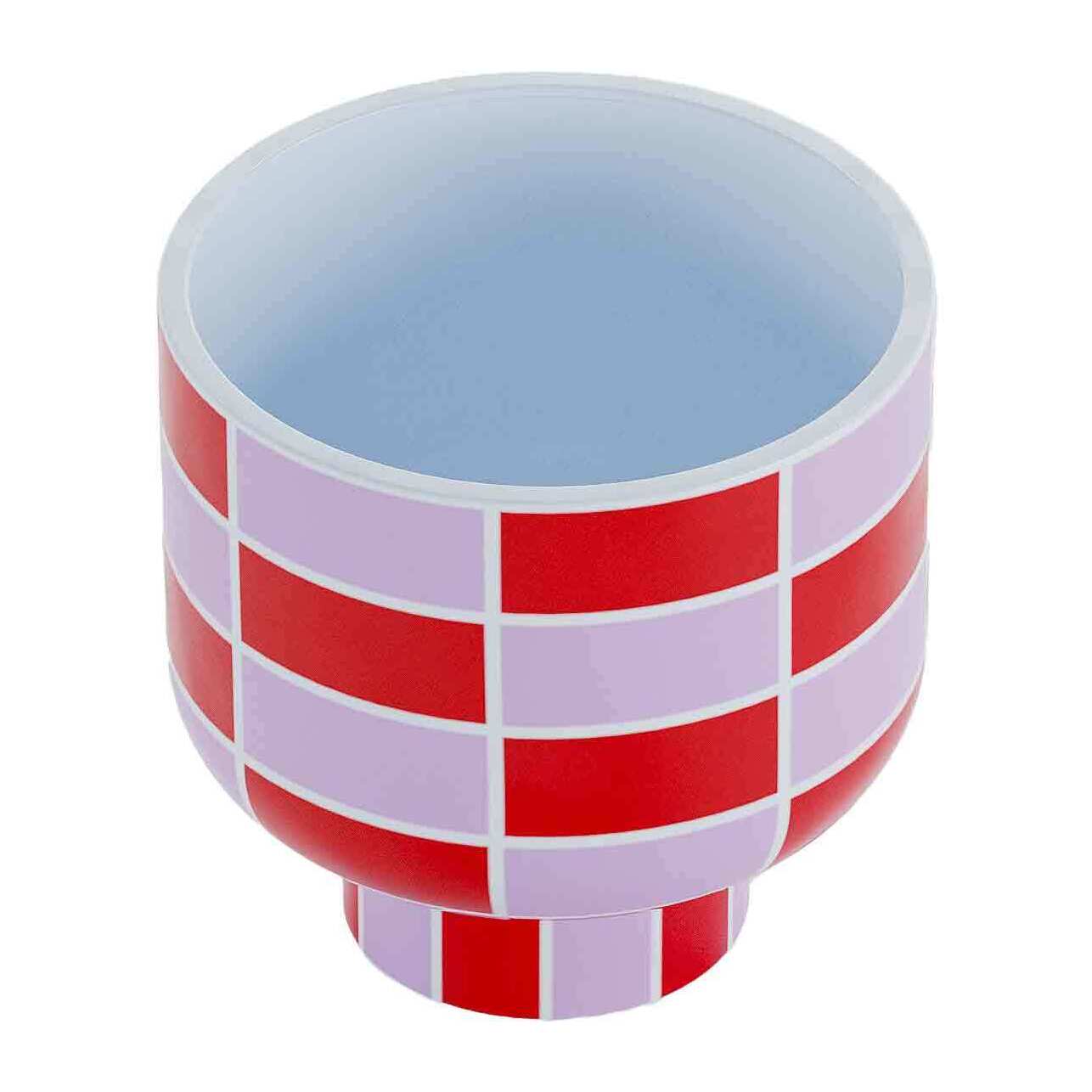 Vase céramique motif damier