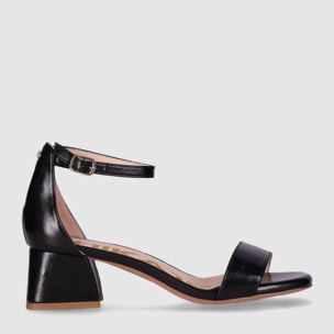 Sandalias de Piel Sintética - Negro - Tacón: 5 cm