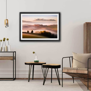 Affiche Automne serein et silence Affiche + cadre en bois - Noir