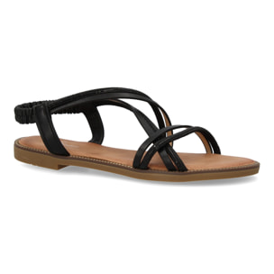 Sandalias planas para mujer, comodas elegantes con brillantes, diseño moderno