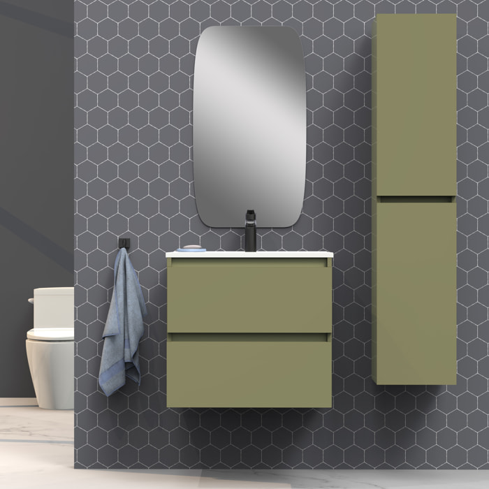 Conjunto de baño IRONA 2C, 60cm, incluye lavabo y espejo