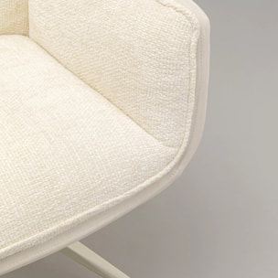 Chaise avec accoudoirs pivotante Hilla crème Kare Design