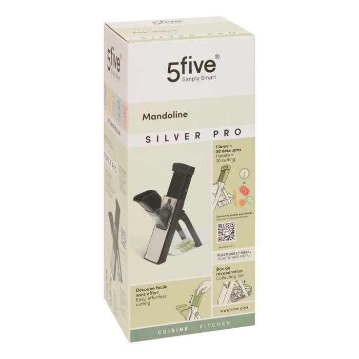 Mandoline à piston Silver pro noir pliable 30 découpe