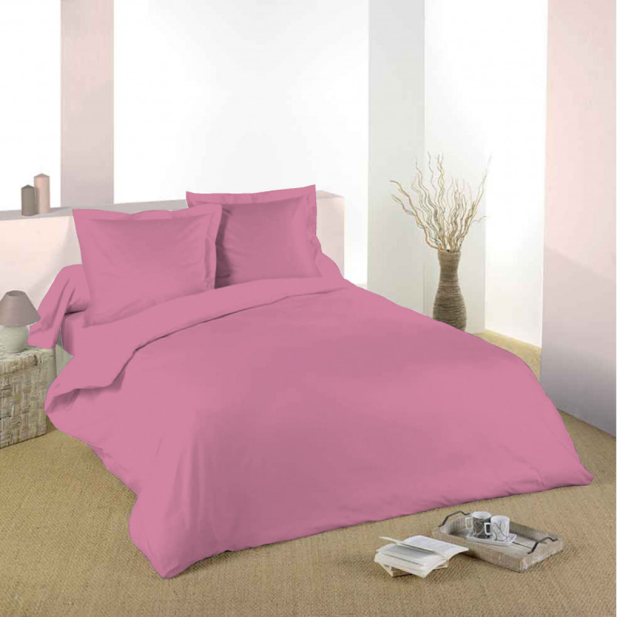 Housse de couette Rose / 100% Coton / 57 Fils/cm²