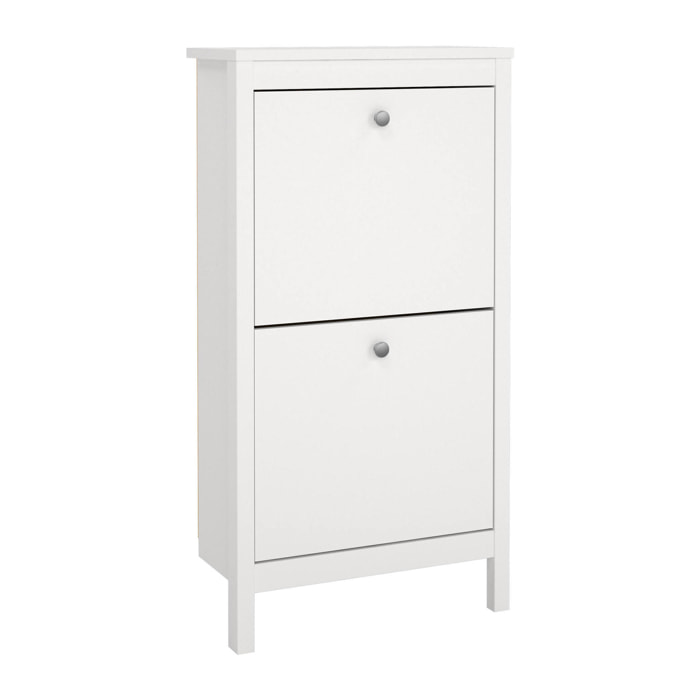 Scarpiera Tisoy, Mobile portascarpe, Armadio da ingresso multiuso, Mobiletto per calzature, 54x25 h103 cm, Bianco